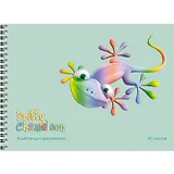 Альбом для рисования 40л А4 "Радужный хамелеон" офсет, мат.ламинация, выб.лак, конгрев, Unnika