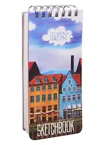 Скетчбук 105*220 50л "BV" бел.внутр.блок., 200г/м2, спираль, ассорти, Bruno Visconti