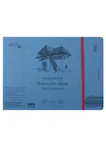 Скетчбук 24,5*18,3см 12л "SMLT Art Watercolor authenticbook", на резинке, 280г/м2, белый, сшивка