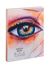 Скетчбук А5+ 80л "Взгляд", белый офсет, 100г/м2, 7БЦ