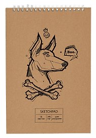 Скетчбук 250*170 18л "New stories. No. 2" акварел. бумага, 240г/м2, крафт картон, тиснение фольгой, евроспираль