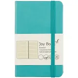 Записная книжка А6- 96л лин. "JOY BOOK. Бирюзовый" 7БЦ, иск.кожа, тонир.форзац, тонир.блок 70гр/м2, скругл.углы, сшит.блок, ляссе, резинка, карман на задн.форзаце