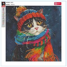 Набор для творчества Феникс+. Алмазная мозаика «Зимний кот», 30 х 30 см