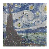 Алмазная мозаика (классическая) с подрамником, с полным заполнением, с квадратными стразами "Стиль Ван Гога", 20 х 20 см