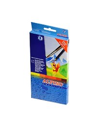 Карандаши цветные акварельные 12цв "AQUALINE" шестигранные, кисточка, к/к, подвес, ALPINO