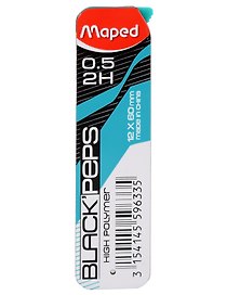 Грифели 0,5мм 2Н (12 шт), "BLACK PEP'S", Maped