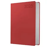 Ежедневник дат. 2025г А6 176л "Paragraph" красный, 7Б, тв.переплет, иск.кожа, термотиснение, покрытие Soft Touch, скругл.углы, тонир.блок, ляссе, инд.уп