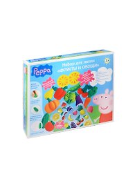 Набор для творчества Росмэн т.м. Peppa Pig Набор д/лепки Фрукты и овощи 4*50гр + формочки