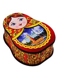 ГС Шкатулка Москва Матрешка красная (дерево) (143х110х56)