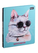 Скетчбук 205*246 64л "Кот в очках" 120г/м2, тв.обложка