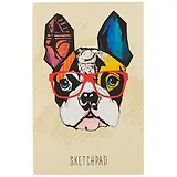 Скетчбук А5 40л "Модный пес" белый офсет, 100г/м2, склейка