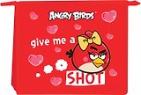 Папка для тетрадей А5 "ANGRY BIRDS" 1 отд., на молнии, пластик, красная, Hatber