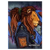 Записная книжка А6 80л кл. "КРУТОЙ ЛЕВ" тв.переплёт, полноцв.печать, выб.УФ-лак, мат.ламинация