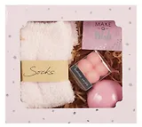 Подарочный набор Pink Dream (свеча, бомбочка, носочки, открытка) (18х17) (12-Guangfa-P6)