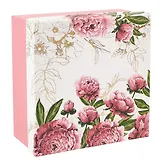 Коробка подарочная "Пионы" 20*20*9.5, картон