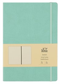 Книга для записей А4- 96л кл. "Joy Book. Ментоловый" иск.кожа, тв.переплет, ляссе, резинка, инд.уп.