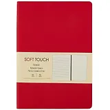 Книга для записей А5 80л "Soft Touch. Пламенный красный" иск.кожа, инт.обл., лин., тчк., нелин., ляссе, инд.уп.
