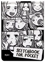 Скетчбук А6 48л "Sketchbook for Pocket. Комикс аниме" белый офсет, резинка, тв.обложка