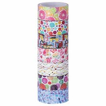 Клейкие WASHI-ленты д/декора Микс №2, 15мм*3м, 7цв, рисовая бумага, ОСТРОВ СОКРОВИЩ, 661710