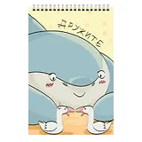 Блокнот А7 60л "Акула и гуси" спираль