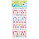 Наклейки зефирные Сердечки-пожелания, 3 вида (10*24)