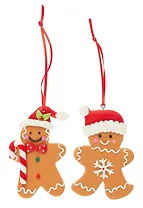 Набор новогодних подвесных украшений Пряничные человечки (2шт) (пластик) (ПВХ бокс) (7х10) (12-07253CR-8)