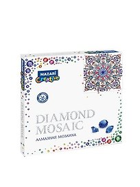 Алмазная мозаика MAZARI Орнамент 3 30х30см частичная выкладка, стразы разного размера