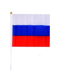 Флаг России ручной, полотно 21х14 см