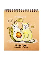 Скетчбук 168*195 40л "Авокадо" крафт бумага 80г/м2, карт.обл., тв.подложка, гребень