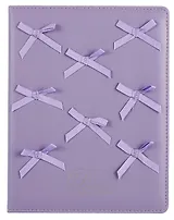 Дневник шк. "Сиреневые бантики" кожзам, тв.переплёт, поролон, аппликация, полноцв.печать, пантон, одно ляссе, загругл.углы, универс.шпаргалка