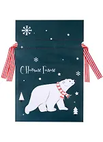 Мешок 30*20см подарочный "Белый мишка" Новый год