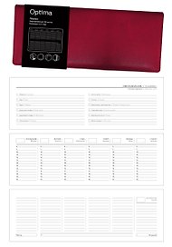 Планинг недатиров. 29,7*11,8см 56л. Optima. Бордо искус.кожа с поролоном, на спирали ПКО185607