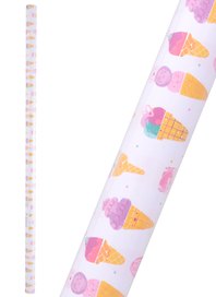 Бумага упаковочная 70*100см "Ice creams" суперглад., инд.уп.