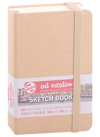 Блокнот для зарисовок 9*14см 80л "Art Creation" 140г/м2, 7БЦ, Крафт, Fabriano