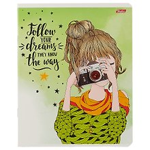 Тетрадь общая «Follow your dreams», 48 листов в клетку, A5, в ассортименте - Hatber
