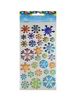 Набор наклеек новогодних голографических Снежинки (Tz-13055) (Christmas collection) (3+) (упаковка)