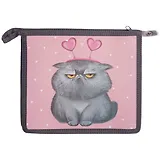 Папка для тетрадей А5 "МОДНЫЙ КОТ" 23*20*5см пластиковая, молния