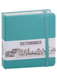 Скетчбук 12*12 80л "Sketchmarker" изумрудный, нелинованн. 140г/м2, слоновая кость, тв.обл.