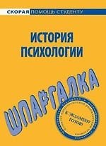 Шпаргалка по истории психологии.