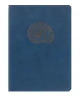 Книга для записей А5- 80л кл. "Vesper. Синий" иск.кожа, замша, тисн.фольгой, тонир.блок, скругл.углы, ляссе