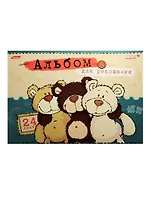 Альбом для рисования Hatber, "Любимые мишки", А4, 24 листа, на скрепке, в ассортименте