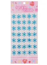 Стразы-снежинки, 35шт, 10,5 х 22 см, голубые