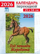 Календарь 2026г 250*345 «Год лошади.Жеребята» настенный, на спирали