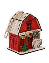 Новогоднее подвесное украшение с подсветкой Домик (8,5х7) (дерево) (12-3307032157-4)