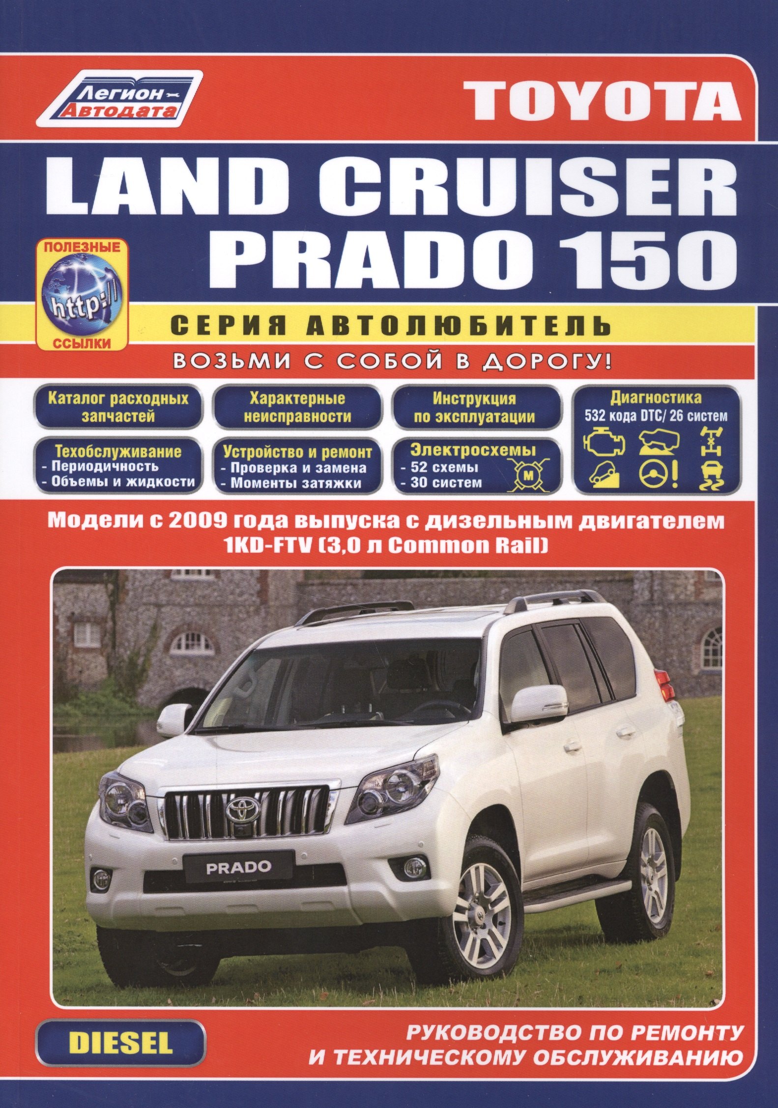 Toyota Land Cruiser Prado 150. Модели c 2009 года выпуска с дизельным двигателем 1KD-FTV (3,0 л. Common Rail). Руководство по ремонту и техническому обслуживанию (+ полезные ссылки)
Toyota Land Cruiser Prado 150. Модели c 2009 года выпуска с дизельным двигателем 1KD-FTV (3,0 л. Common Rail). Руководство по ремонту и техническому обслуживанию (+ полезные ссылки)