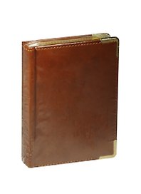 Ежедневник недат. А6 152л "Prestige. Ancient" светло-коричневый, иск.кожа, мет.уголки, поролон, тон.бумага, золот.торец, справ.мат-лы, ляссе, Listoff