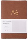 Записная книжка А6+ 80л лин. "Format" коричн.иск.кожа, интегр.переплет, тиснение фольгой, скругл.углы, инд.уп.