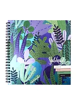 Скетчбук "Листья и кактусы", цветной блок, 45 листов, 19.5 х 19.5 см