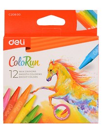 Мелки восковые 12цв "ColoRun", к/к, подвес, Deli