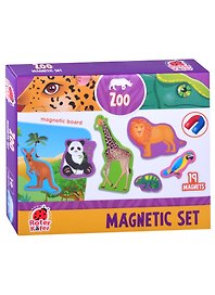Магнитный набор с доской "Зоопарк" / "Zoo"